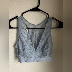 Bali blue lace racerback bralette women’s small bra mesh lace unlined lingerie